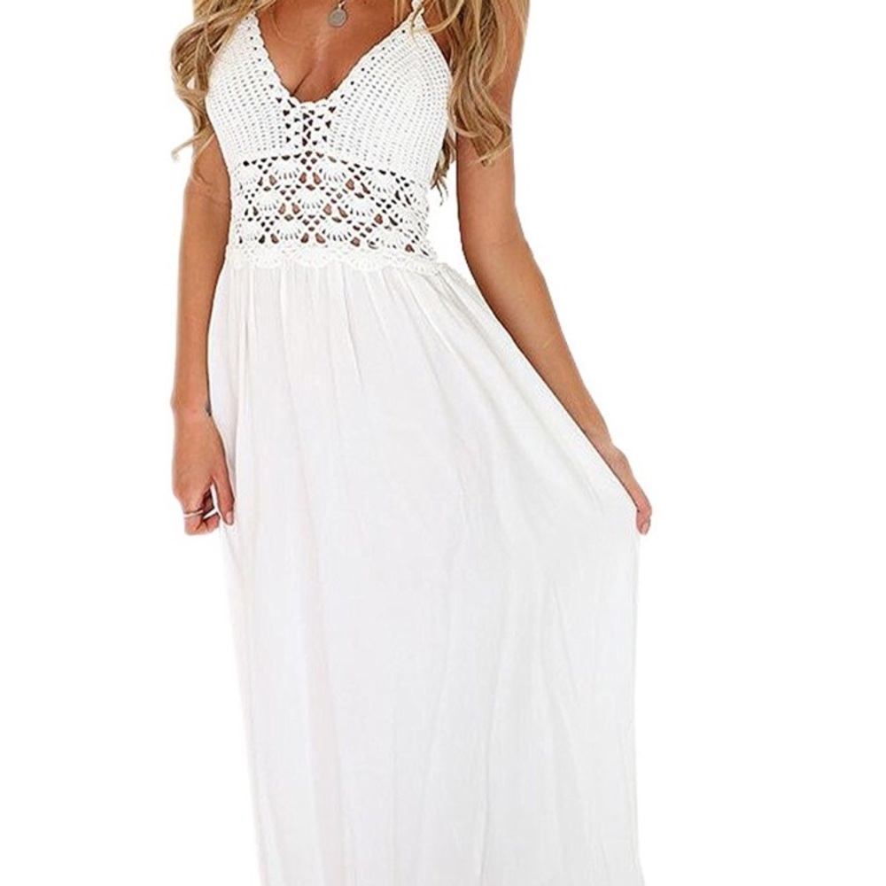 White Beach crochet dress